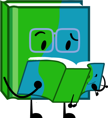 Book from BFDIA reading a book that looks similar to how she looks